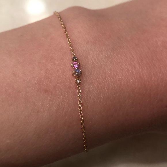 Lumo Leah Opal Bracelet Diamond Sapphire 14K Gold! - Picture 4 of 5